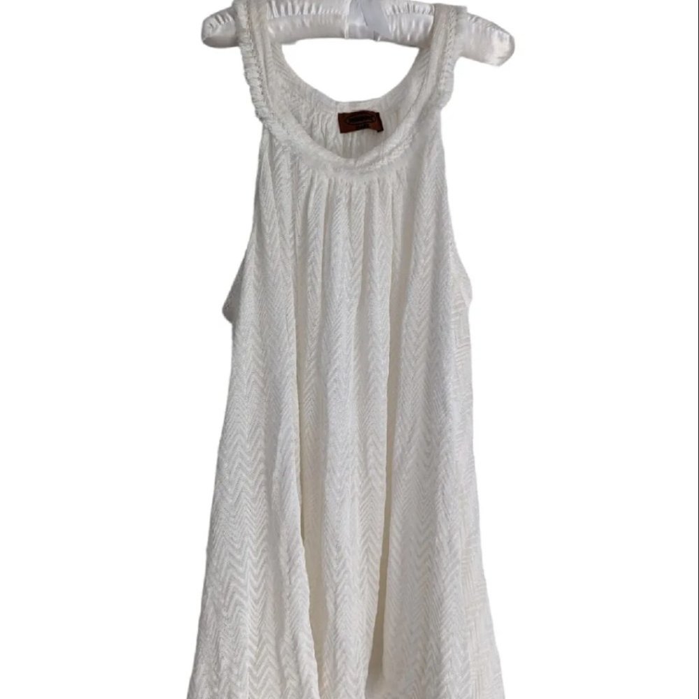 Missoni Mare Dress/Top Scooped Neck Flared Bottom White Size 44/L Orange Label